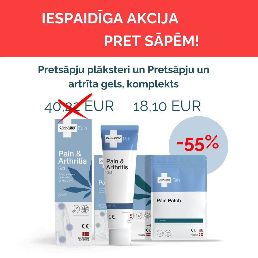 Cannasen® Pretsāpju plāksteris un Pretsāpju un artrīta gels, komplekts